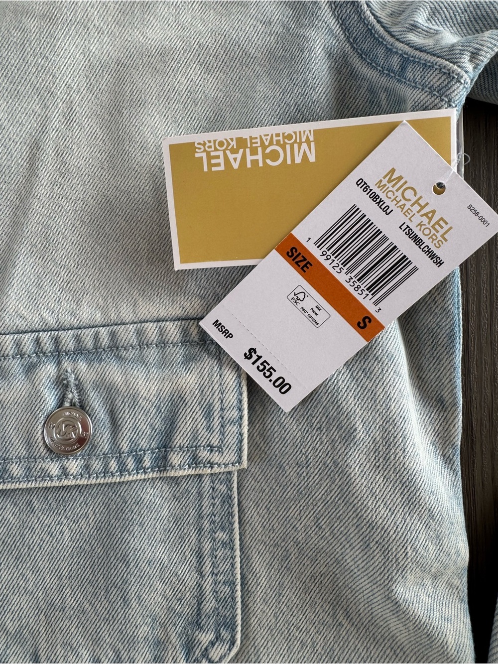 Michael Kors Light Blue Denim Jacket - Picture 8 of 9